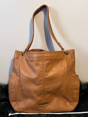 Montana West Tan Leather Shoulder Tote Bag - Women